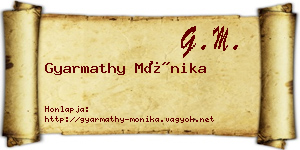 Gyarmathy Mónika névjegykártya